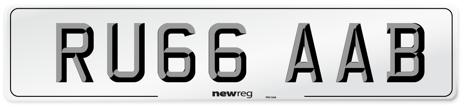 RU66 AAB Number Plate from New Reg